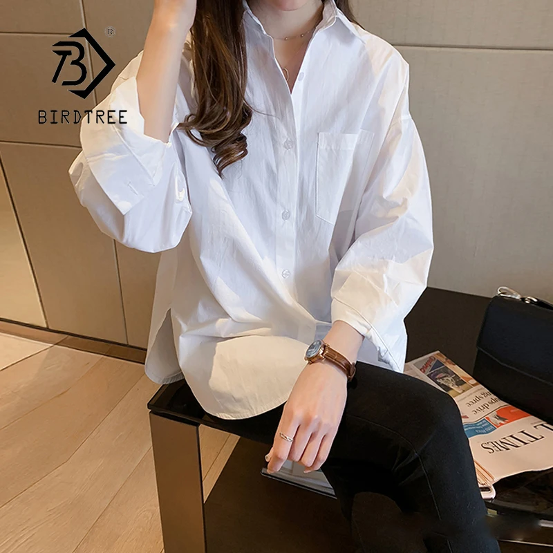 Новое поступление Женская белая блуза &quotлетучая мышь&quot с длинными рукавами и