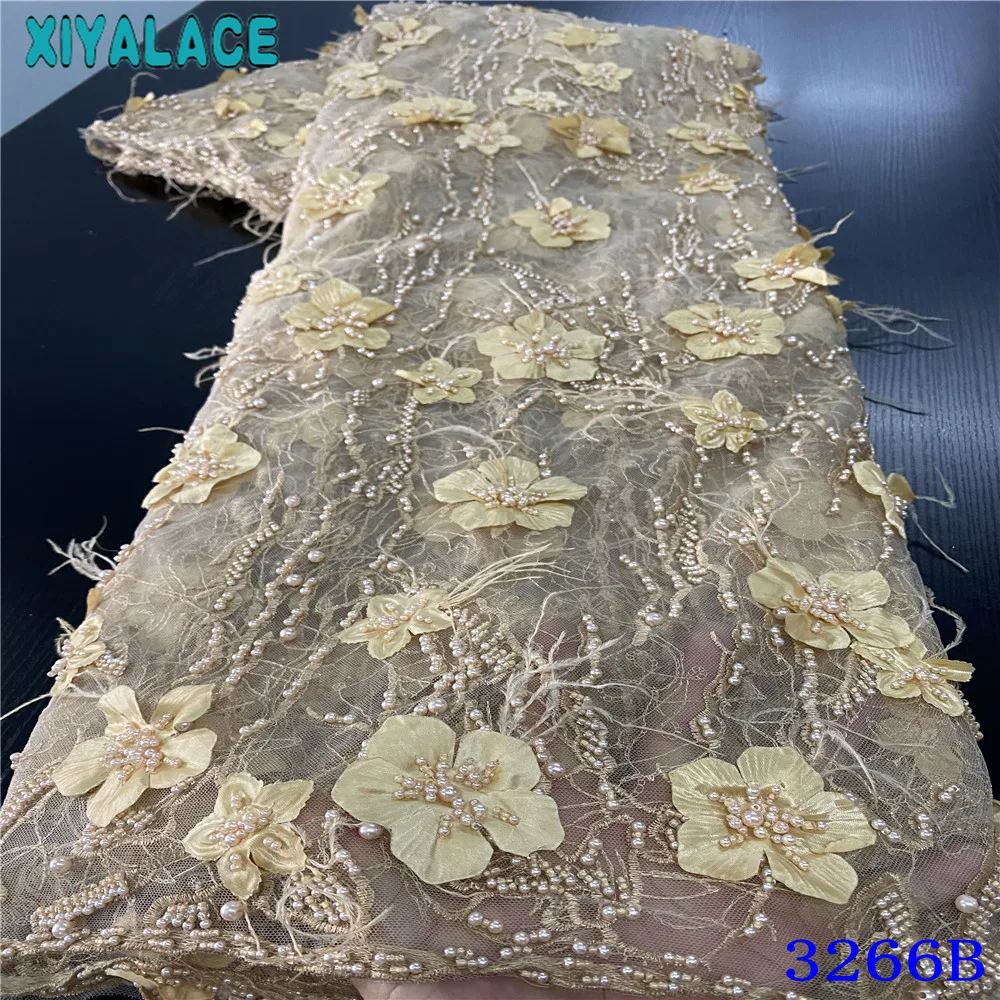 2020 высокое качество французское Сетчатое кружево бисерное ткани африканская 3D