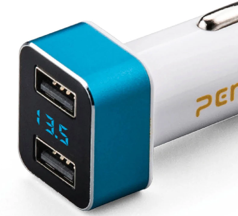 Автомобильное зарядное устройство с двумя USB разъемами 3,1 А, 2 порта, ЖК-дисплей, 12-24 В, прикуриватель, быстрое автомобильное зарядное устройство, адаптер питания, автомобильный стиль