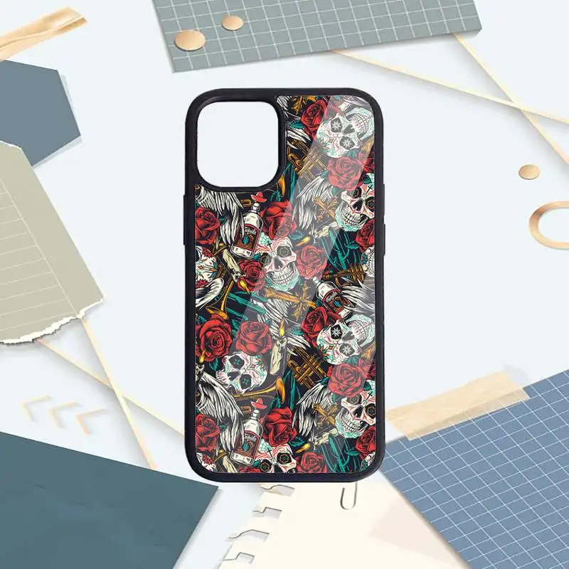 

Bat horror Skeleton Halloween pattern Phone Case PC For iPhone 11 12 pro XS MAX 8 7 6 6S Plus X 5S SE 2020 XR