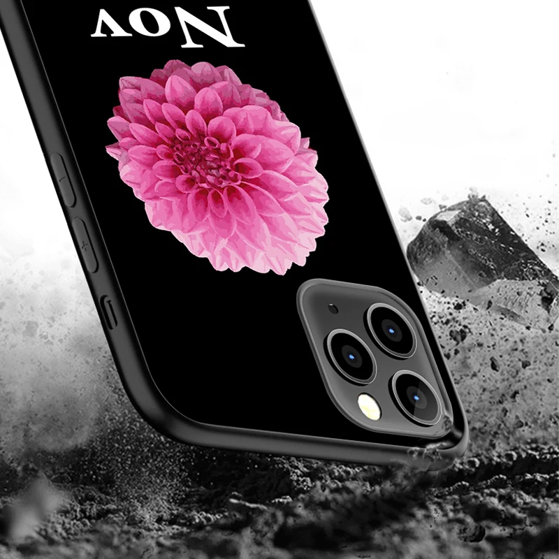 

Luxury Moonflower Case for IPhone 12 Pro Max Case for IPhone 11 12 Pro XR XS Max Mini 7 X 8 6 6S Plus 5 SE 2020 Black Silicone