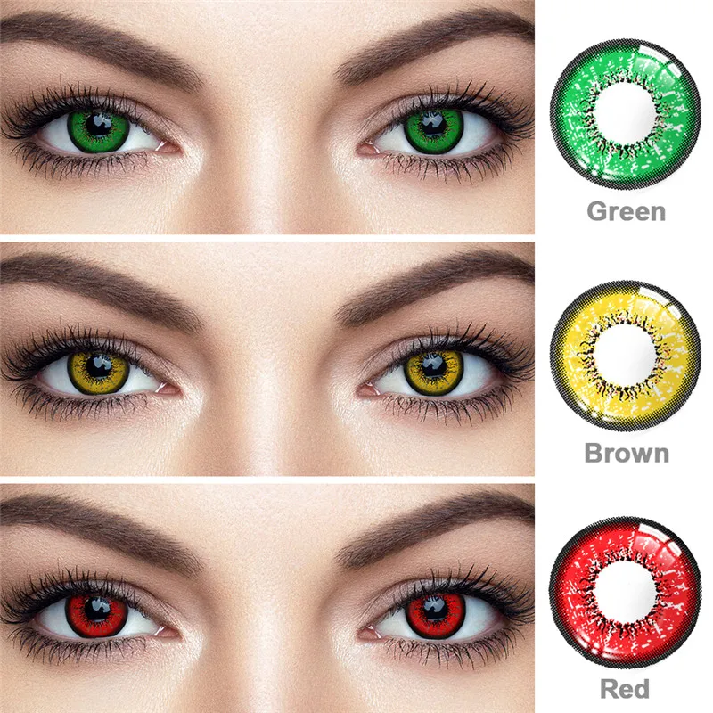 Цветные линзы ed для косплея Хэллоуина яркие фиолетовые контактные глаз с