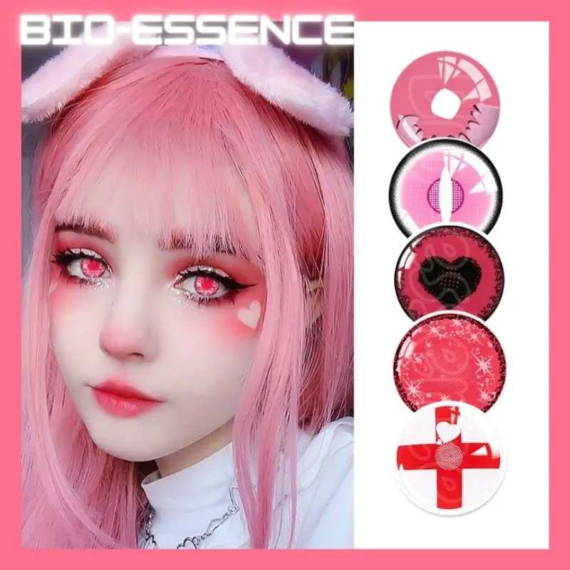 

Bio-essence 2Pcs/Pairs Contact Lenses Anime Lentillas Rojas Cosplay Cosmetics For Eyes Lenses For Eyes Colored Pink Lens Belleza