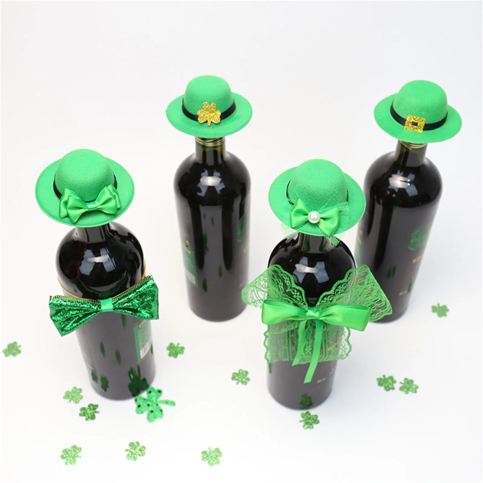 Mini Hat St. Patrick'S Wine Bottle Silverware Holder Home Christmas Decoration #A96 | Дом и сад