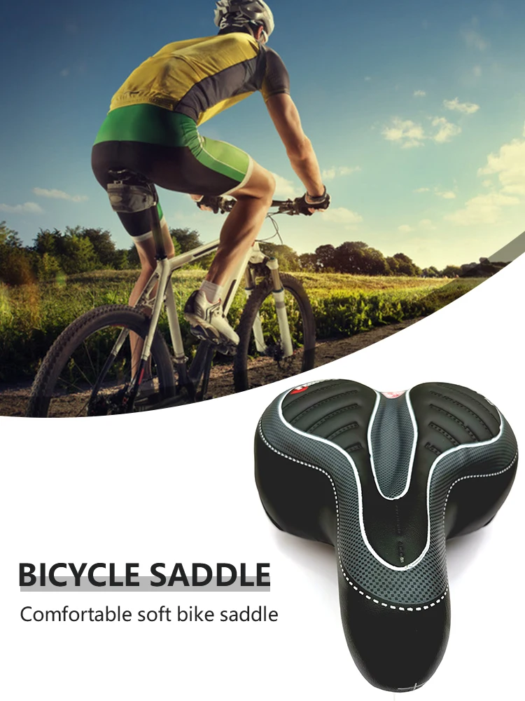 

PU Bike Seat Universal Bicycle Replacement Soft Saddle Comfortable Stripe Seat Cushion for MTB Road Bike Accessory