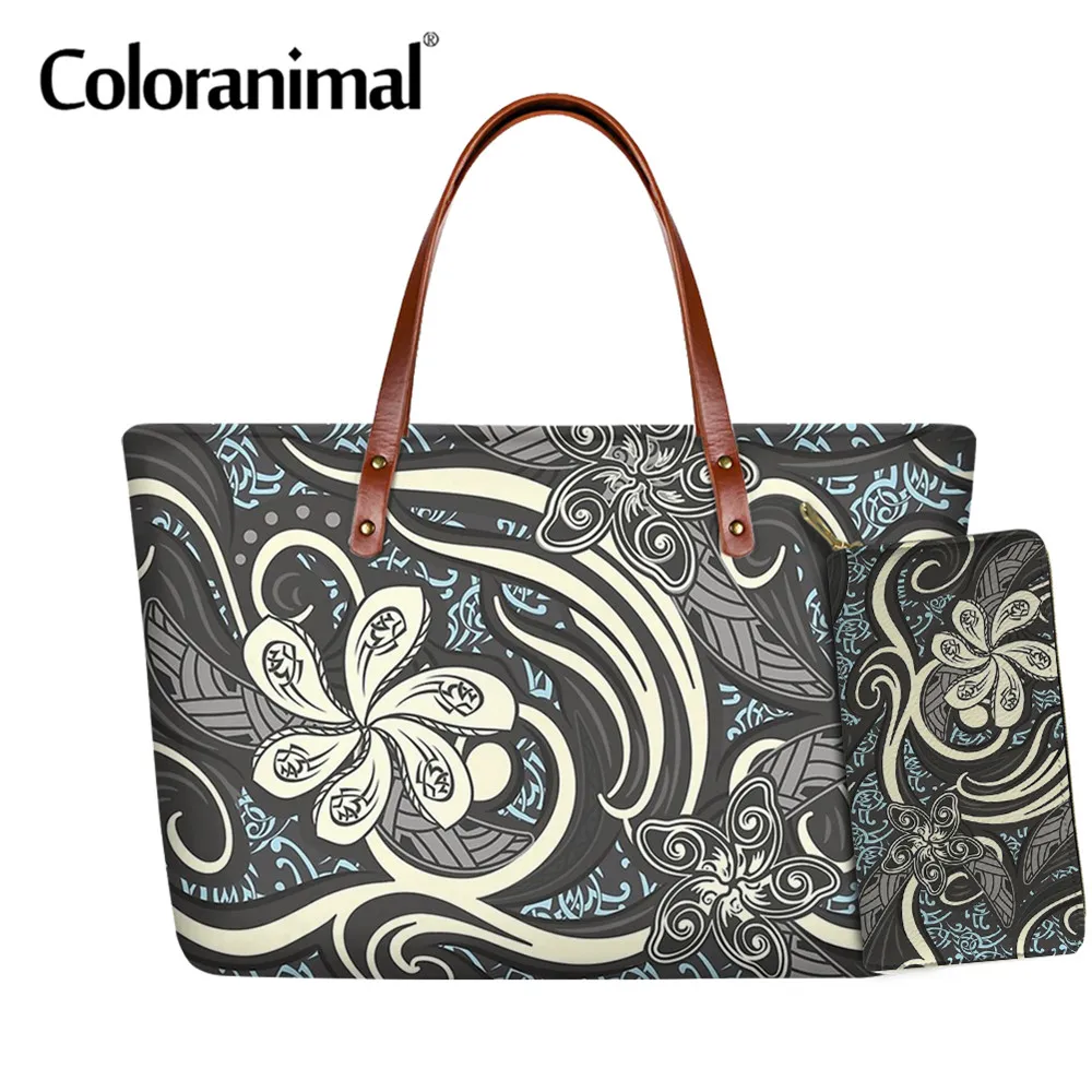 Винтажная полинезийская плечевая сумка Coloranimal с принтом Plumeria для женщин 2