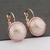 2022 new trendy earrings big pearl 14mm round dangle earrings for women wedding jewelry vintage rose gold color eardrop jewelry
