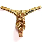 Стринги мужские, с золотым мешочком, на пуговицах, сексуальное нижнее белье для геев, мужские бикини, трусы с выпуклым пенисом