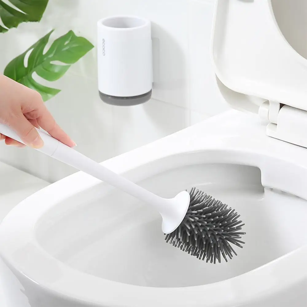 

Ecoco Toilet Brush Set Bathroom Toilet Cleaning Brush TPR Soft Bristles Toilet Cleaner Tool With Bucket WC Bathroom Accessories