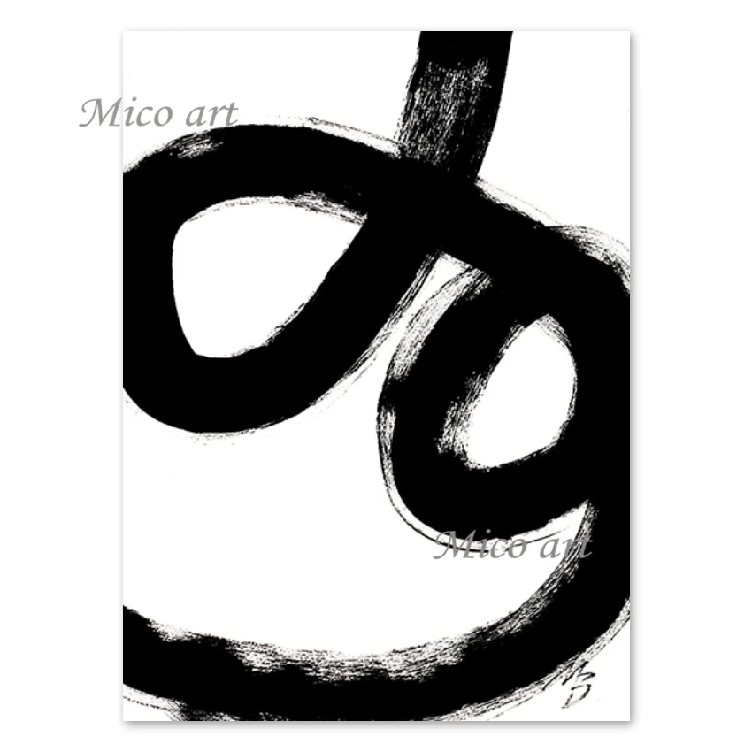 

No Framed Hand Painted Christmas Gift Black And White Abstract Design Oil Painting On Canvas Picture Handmade Wall Art Panel Se