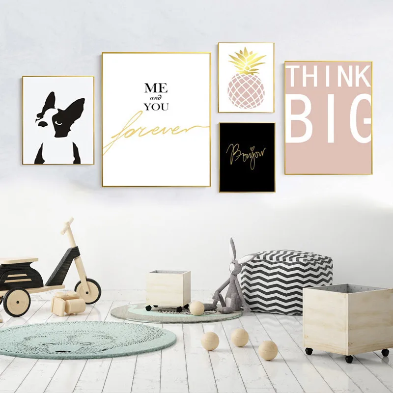 Холст картины скандинавском стиле с мультяшным котом Art изображения животных