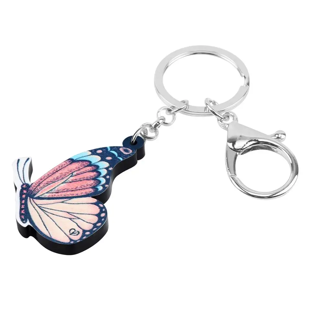 ARWA акриловая кисточка-footed Butterfly Keychais большая насекомое животное брелок ювелирные