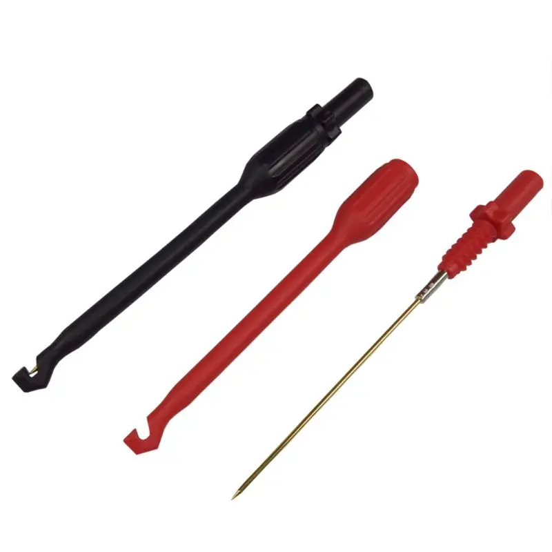 

2 Automotive Test Lead Kit Power Probe Clip Hook 4mm Banana Tool Puncture Wire Multimeter Test Stick E7CA