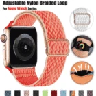 Нейлоновый Плетеный ремешок для Apple Watch Band 6, SE, 5, 4, Регулируемый мягкий Тканый спортивный ремешок 38 мм, 42 мм, 40 мм, 44 мм для Iwatch Series 3, 2, 1