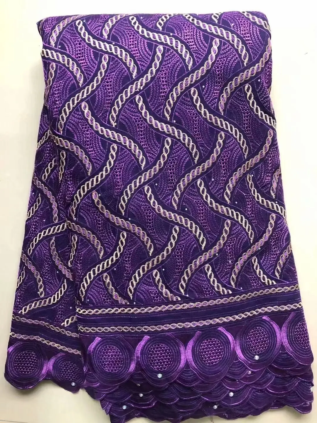 

WDC11 Hot selling embroidered cotton lace fabric,top quality African voile lace for party dress!