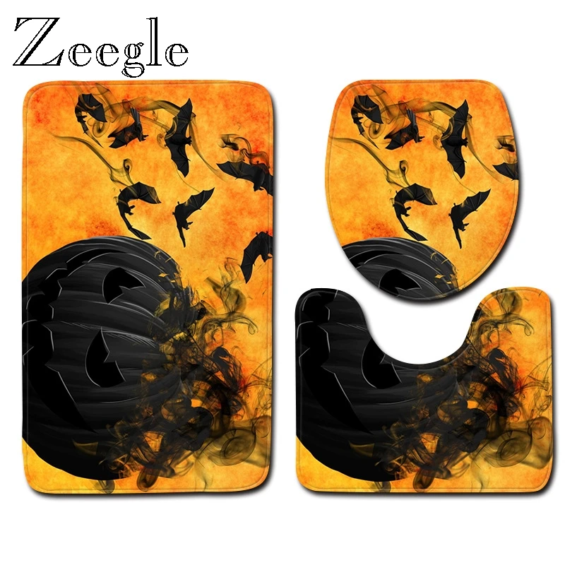 Zeegle Хэллоуин коврик для ванной комнаты сиденье унитаза крышка Ванная комната