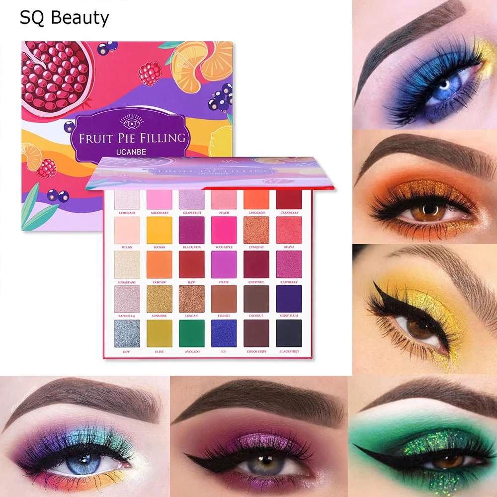 

30 Colors Fruit Pie Filling Beauty Glazed Eyeshadow Palette Glitter Highlighter Shimmer Make Up Pigment Matte Eye Shadow Pallete
