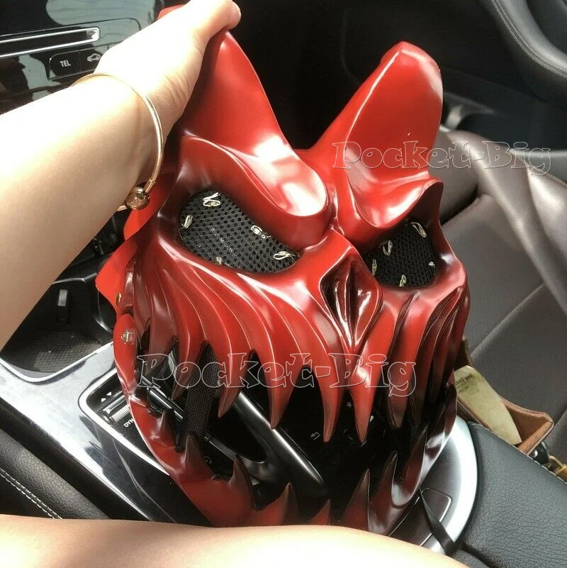 

Маска на Хэллоуин убойное преимущество смертельный Металлический Малыш темноты светодиодный ПВХ светодиодные дьявольские рожки аксессуары для косплея