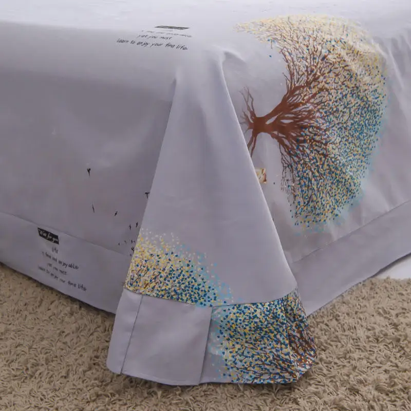 Постельные принадлежности с принтами деревьев постельные из хлопка