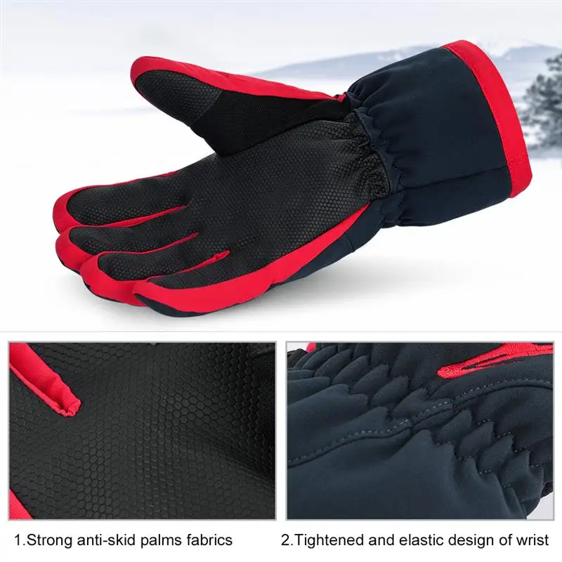 RUNACC Winter Outdoor Running Hiking Warm Gloves Full-finger Thick Sports Skiing Waterproof Mittens | Спорт и развлечения