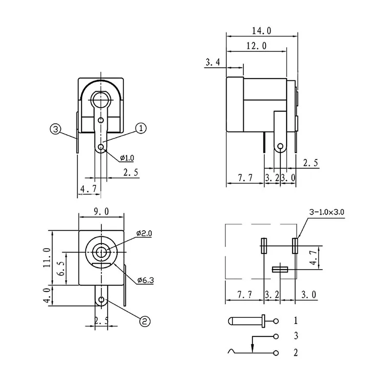 Разъем питания постоянного тока 3 контакта DC-005 x 5 мм 2 1x5 10 шт. | Строительство и
