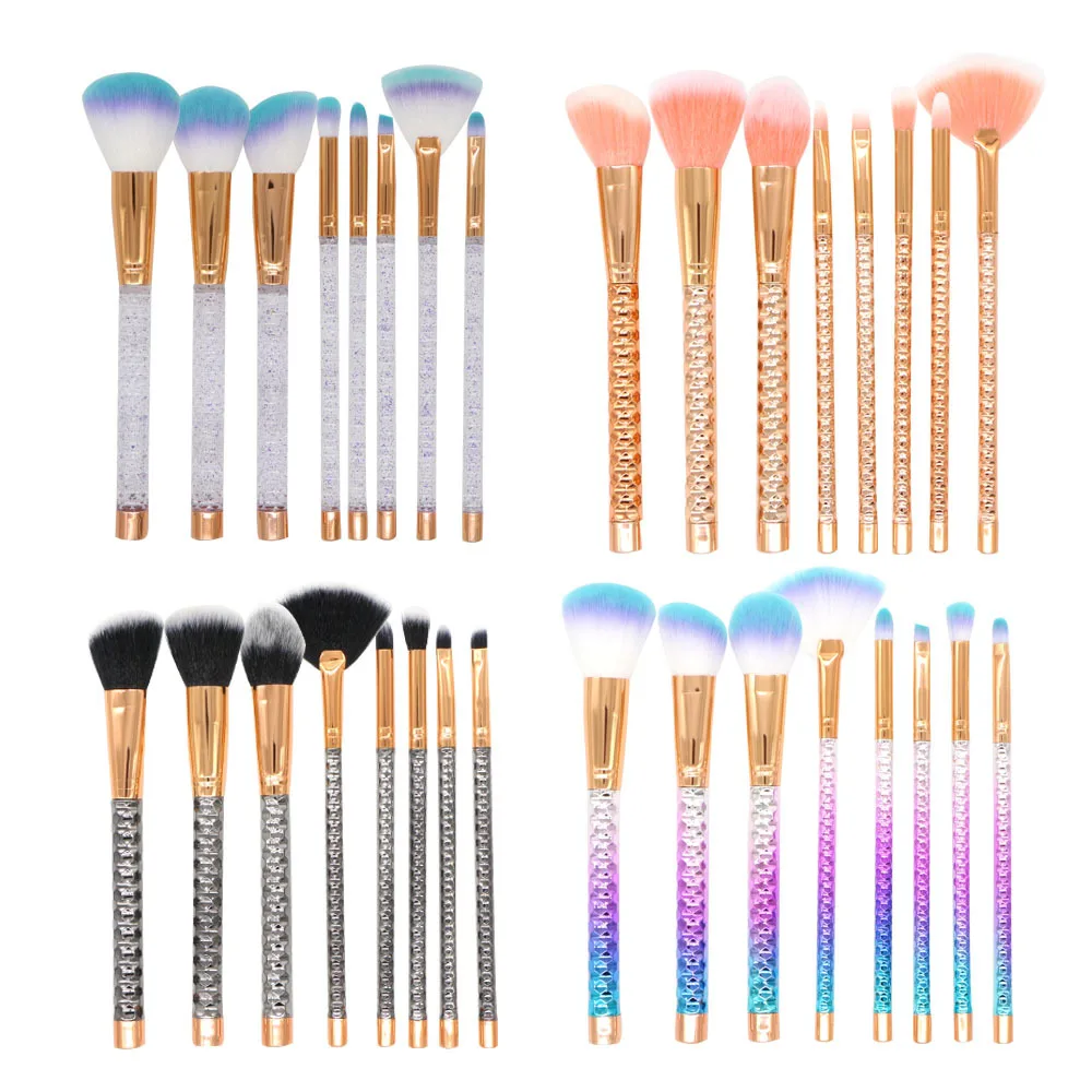 

7pcs/Set Makeup Brushes newest Honeycomb Cosmetic Face Foundation Power Eyeshadow Blush Make Up Brush Kit Maquiagem Cotton Pad