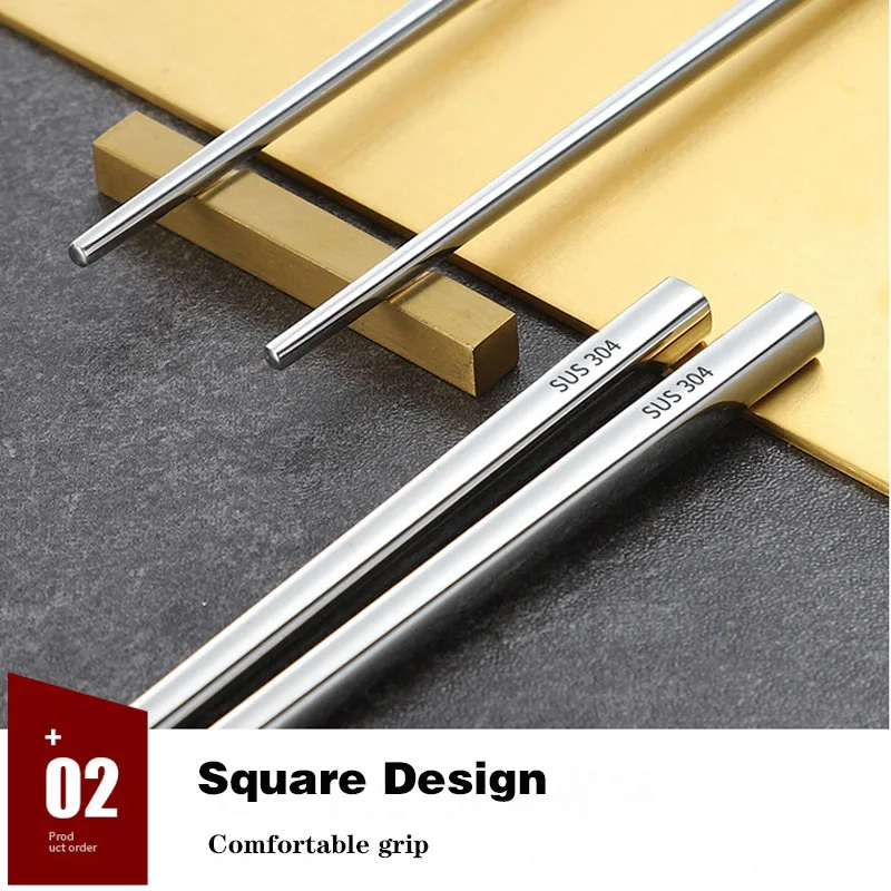 5 пар/комплект китайские палочки для еды из нержавеющей стали | Дом и сад