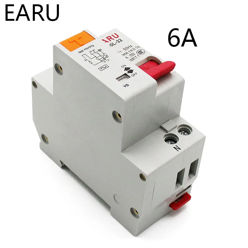 6A DZ30L EPNL DPNL 230 В 1P + N выключатель остаточного тока с защитой от перегрузки и