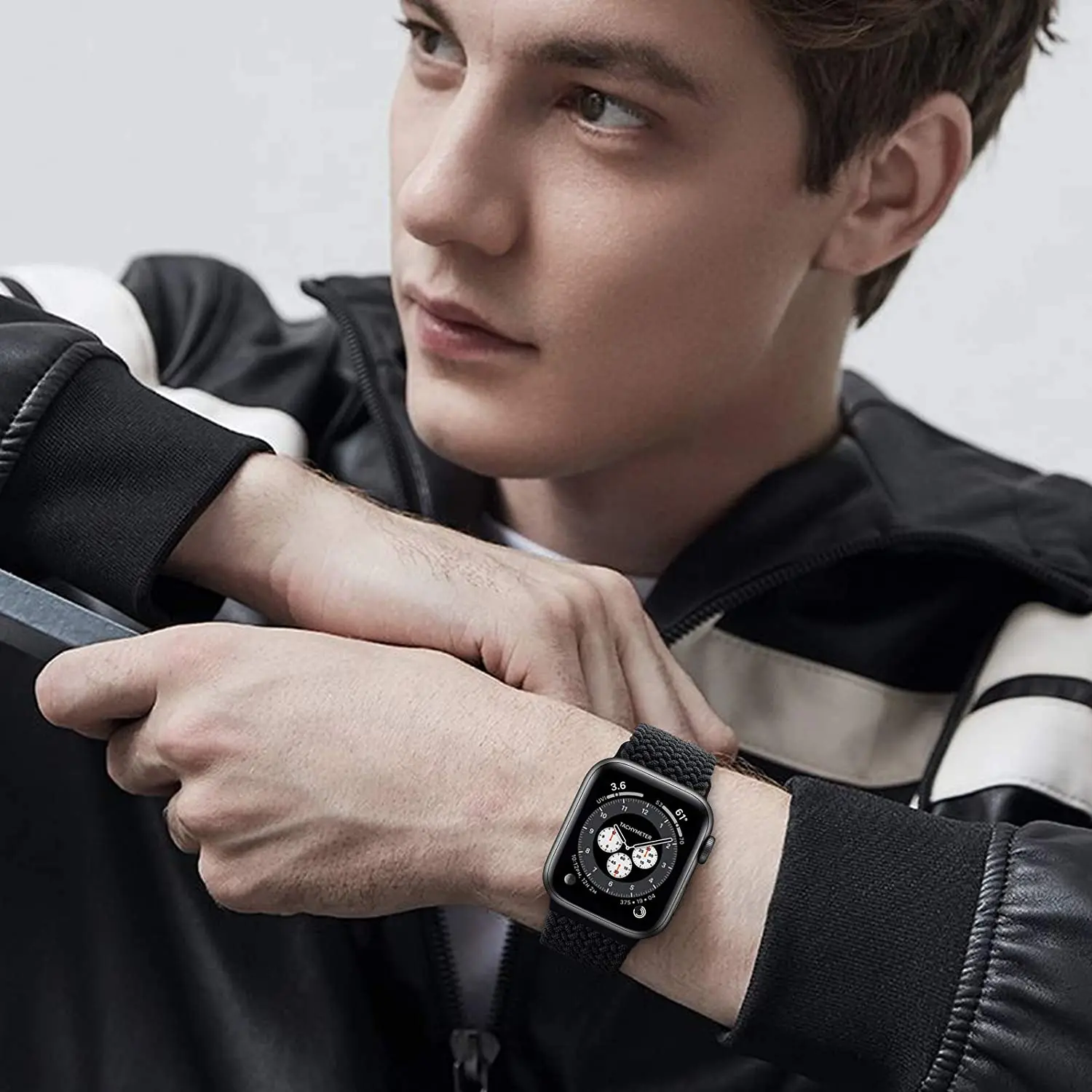 

Solo Loop Braided Strap Compatible with Apple Watch,38mm,40mm,42mm,44mm,Elastic,Stretchy,for iWatch Series 6/SE/ 5/4/3/2/1