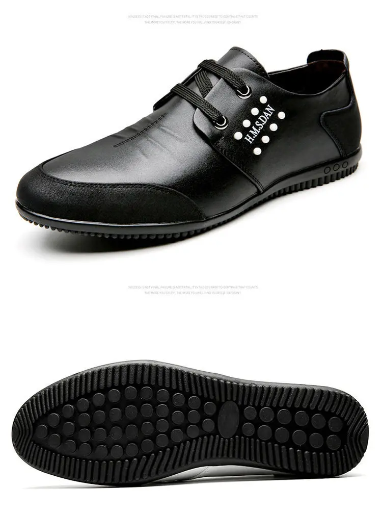 

Summer new men's shoes white shoes youth casual lace-up peas shoes breathable inner increased leather shoes men's leather