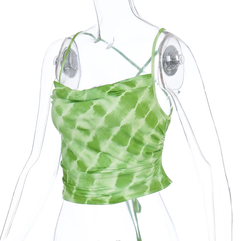 

Corset Top Summer Camisole Hollow Backless Womens Sexy Tank Tops Green Camouflage Short Bandage Spaghetti Strap Croc Top Shirt
