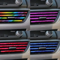 10pcs car styling chrome styling car air vent trim strip air conditioner outlet grille decoration u shape diy decoration strip