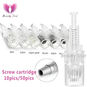 50 шт. сменный винтовой картридж для дермы ручка микро иглы 9 pin 12 pin 36 pin42pin nano Микро Нано иглы татуировки