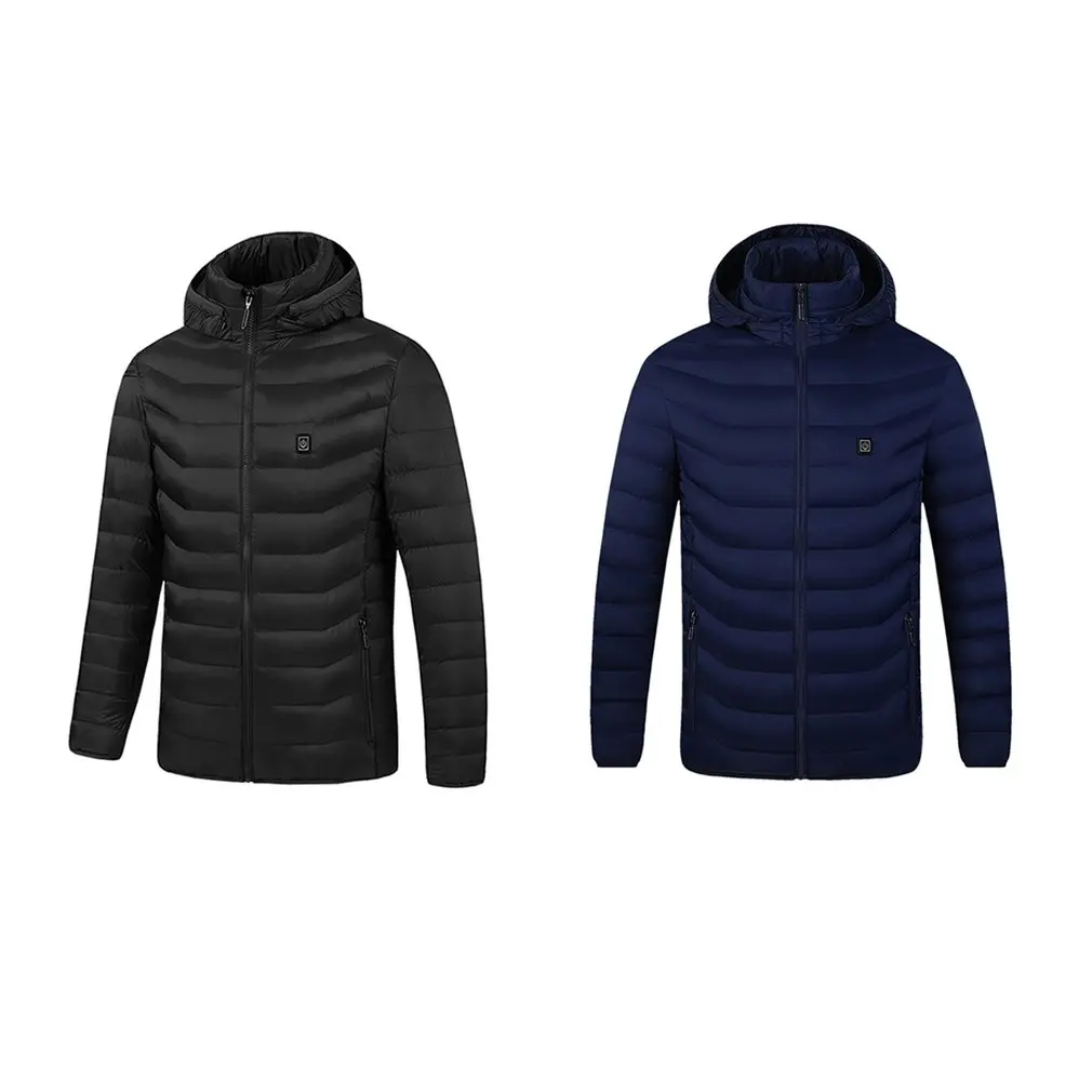 

Мужская зимняя теплая куртка, однотонная Водонепроницаемая теплая куртка с капюшоном и подогревом, 11 областей, 2021