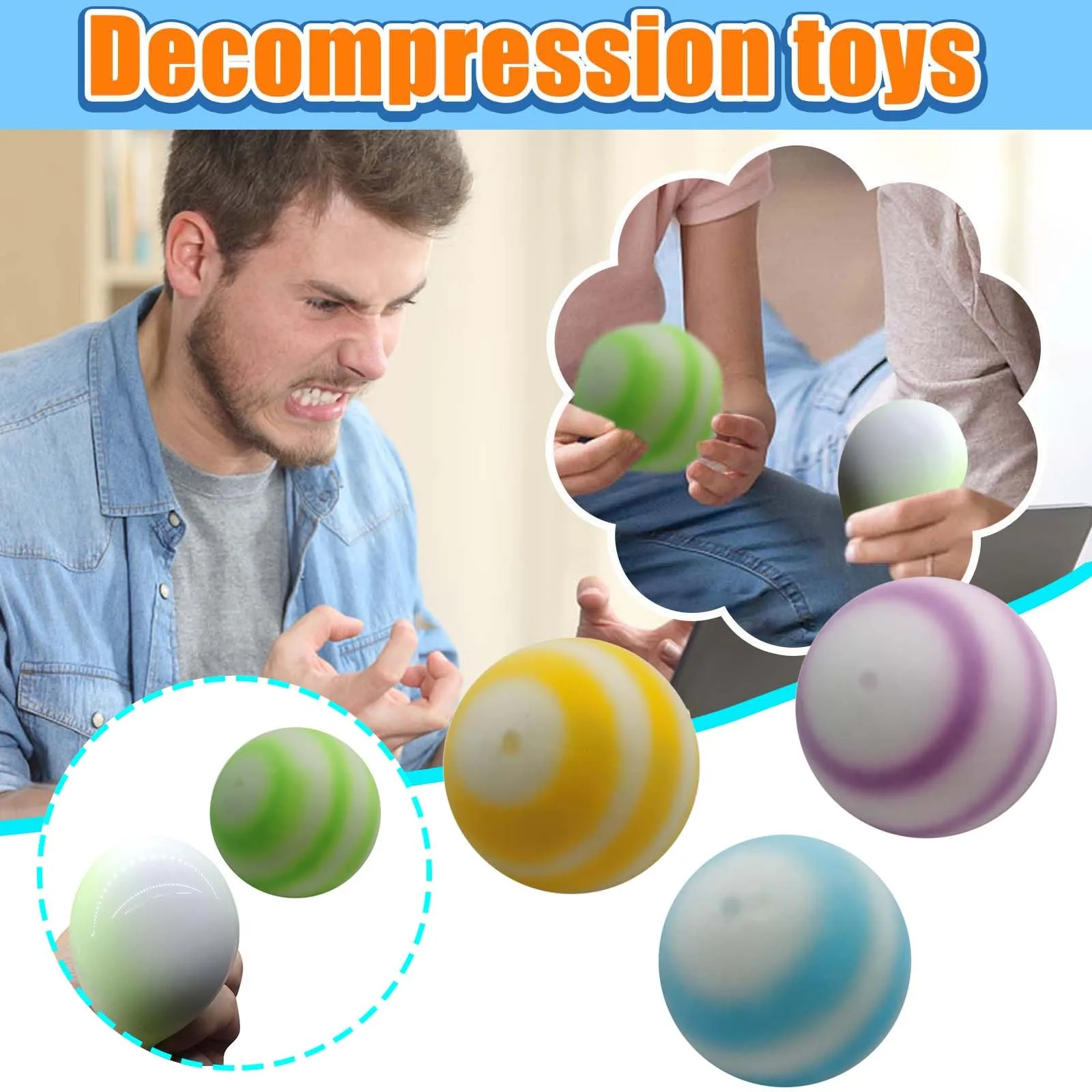 

Fidget Toys Change Colour Soft Foam TPR Squeeze Balls Toys for Kids Children Adults Stress Relief Funny Toys Stress Relief 40