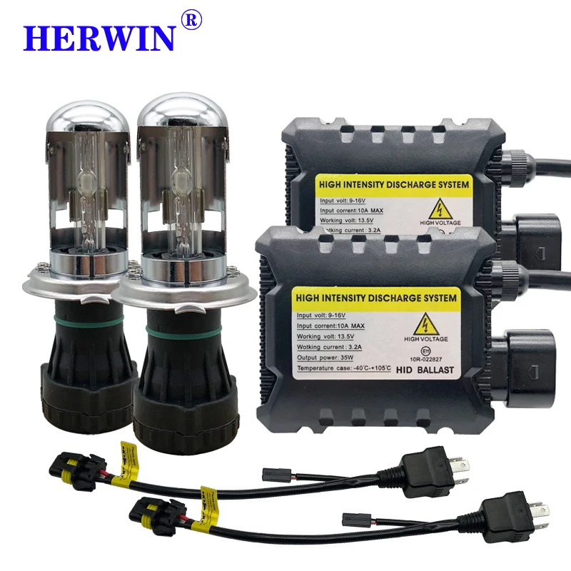 Ксеноновая H4 9003 HB2 Hi/Low 55W тонкий балласт комплект HID Автомобильная фара Лампа 12V