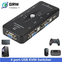 vga 4 port kvm switch usb 2 0 vga splitter printer mouse keyboard pendrive share switcher 19201440 vga switch box adapter