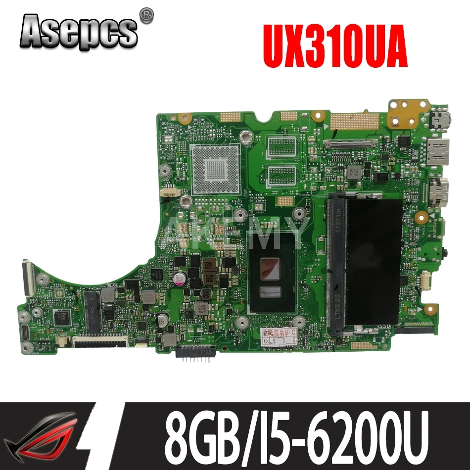 

Akemy Новая материнская плата для ASUS UX310UQK UX310UQ UX310UVK UX310UV UX410UQK UX310UA UX310UAK UX410UA Материнская плата ноутбука 8G / I5-6200U
