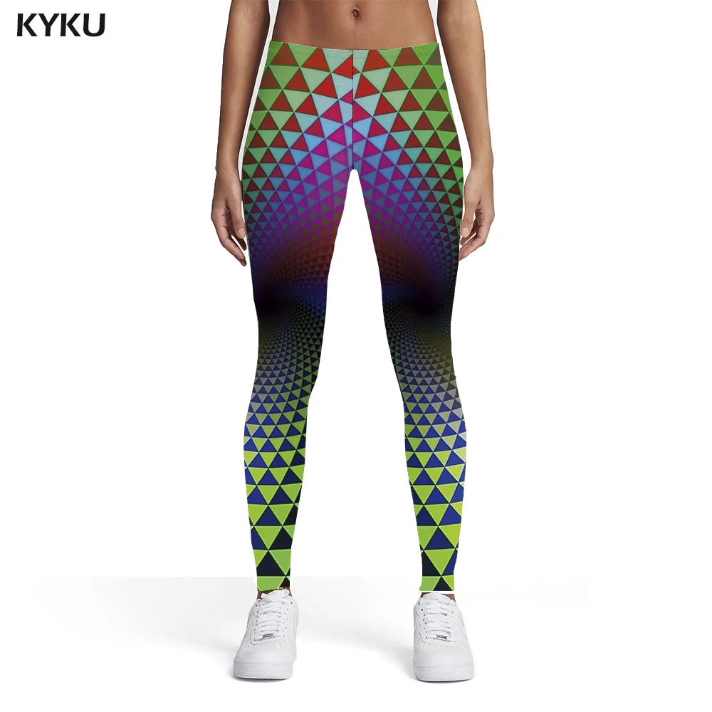 

KYKU Dizziness Leggings Women Black Hole Printed pants Colorful Sport Womens Leggings Pants Fitness Slim Funky Ladies