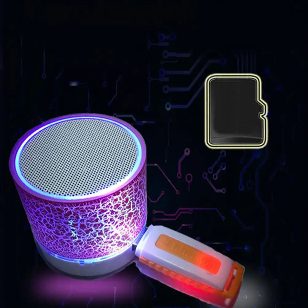Bluetooth Динамик с Led светильник Портативный мини Беспроводной плеер USB радио Fm Mp3