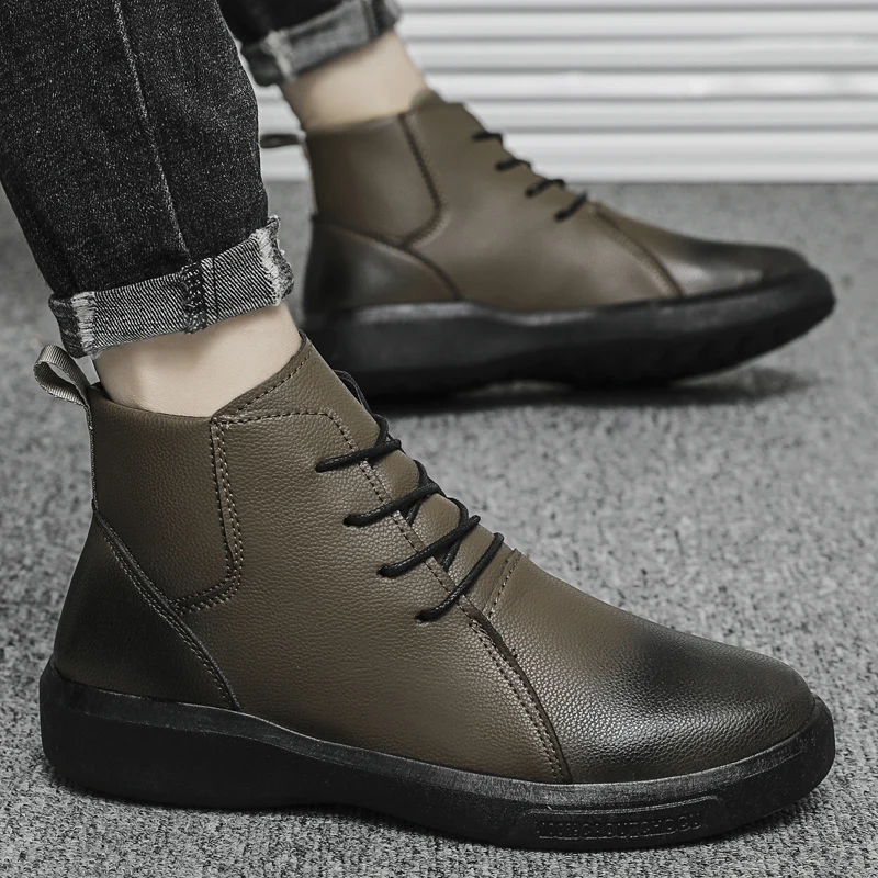 Men's Boots MEN ANKLE BOOTS Winter Shoes For Men Leather Boots Mens Boty Sneakers Dress Casual Work Cowboy