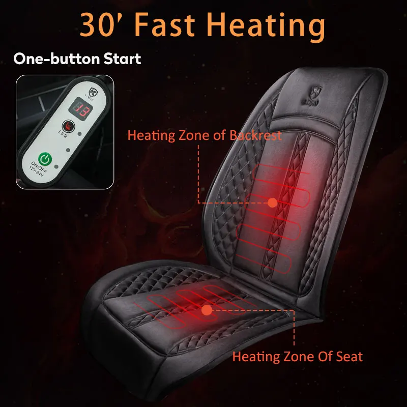 

12V/24V Car Seat Heater 120CM Lengthen Heated Car Seat Cover Warm Car Heating Mat Universal Winter Electric Heated Seat Cushion
