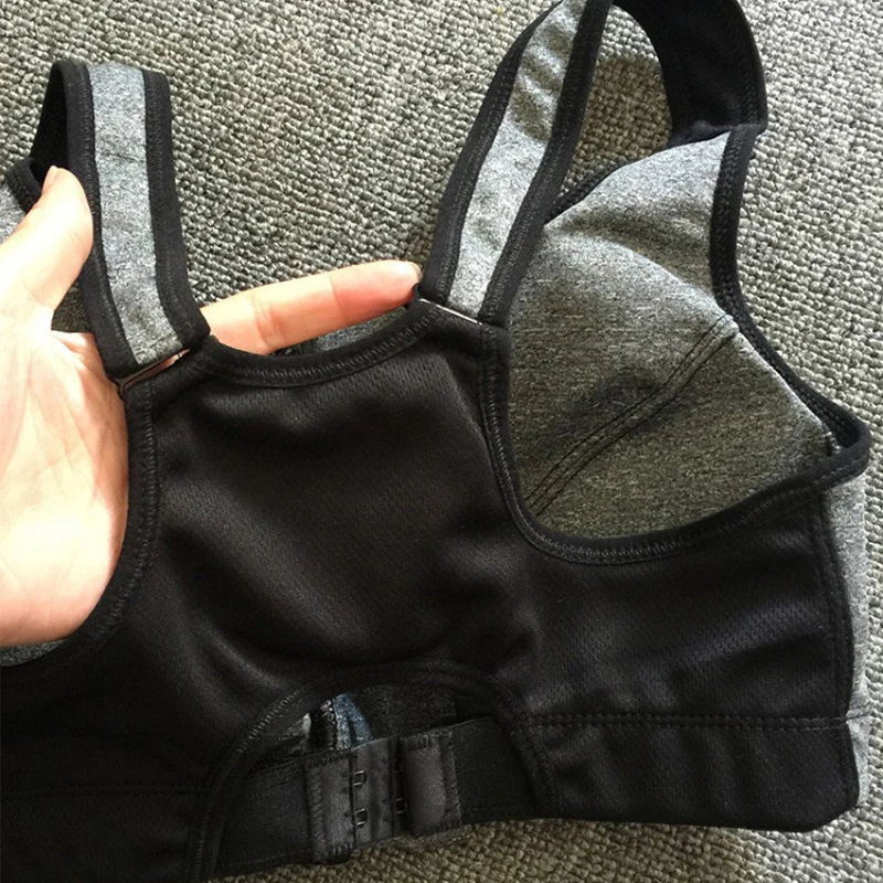 

Hot Women Zipper Push Up Bras for Sports Adjustable Strap Underwear Shockproof Breathable Gym Clothes Fitness Running Plus Size