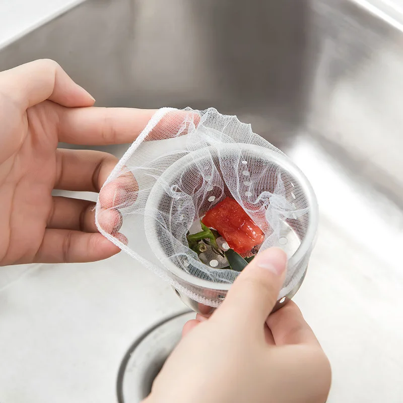 

100pcs Kitchen Anti-Clogging Sink Filter Dishes Pool Drain Residue Filter Bags Kitchen Appliances Bathroom Sink Strainer Kitchen