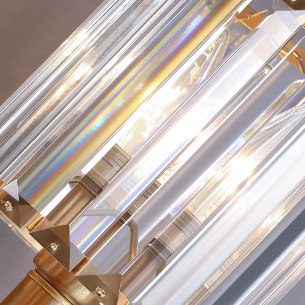

Modern Luxury Crystal Wall Lights Wandlampen AC110V 220v Gold Sconce For Bedroom Living Room