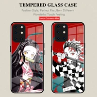 Anime Demon Slayer phone case For Oneplus Pro Nord One plus tempered glass Kamado Tanjirou cover