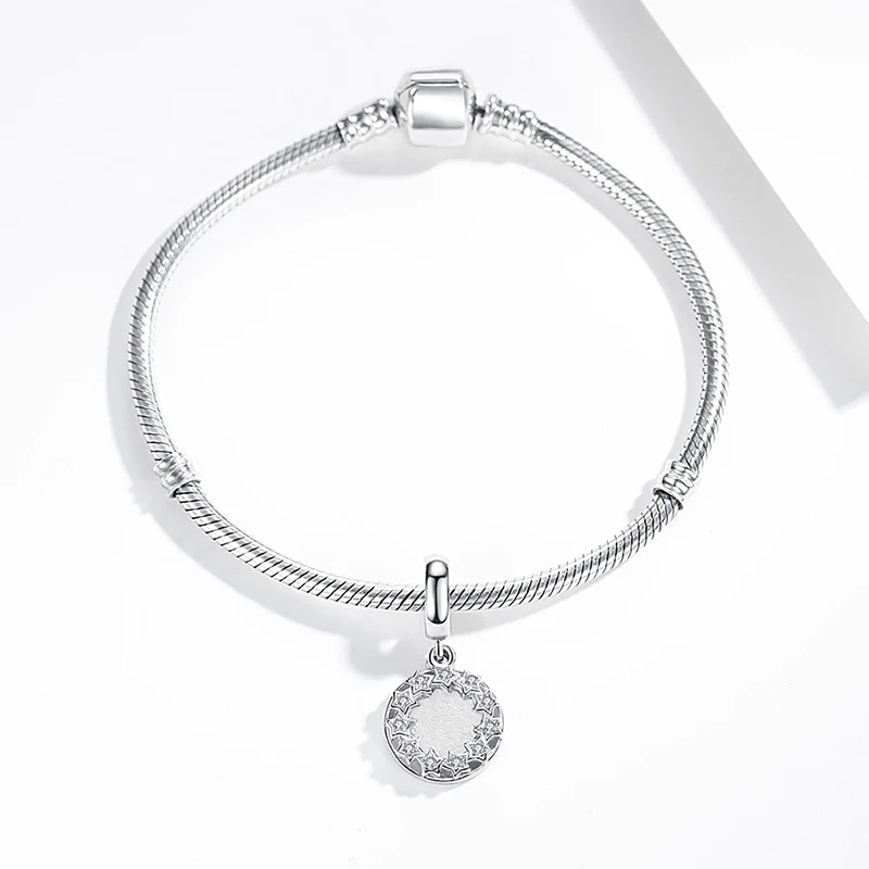 Серебряные бусины 925 пробы звезда круглые изготовленные на заказ Фото Подвески Fit