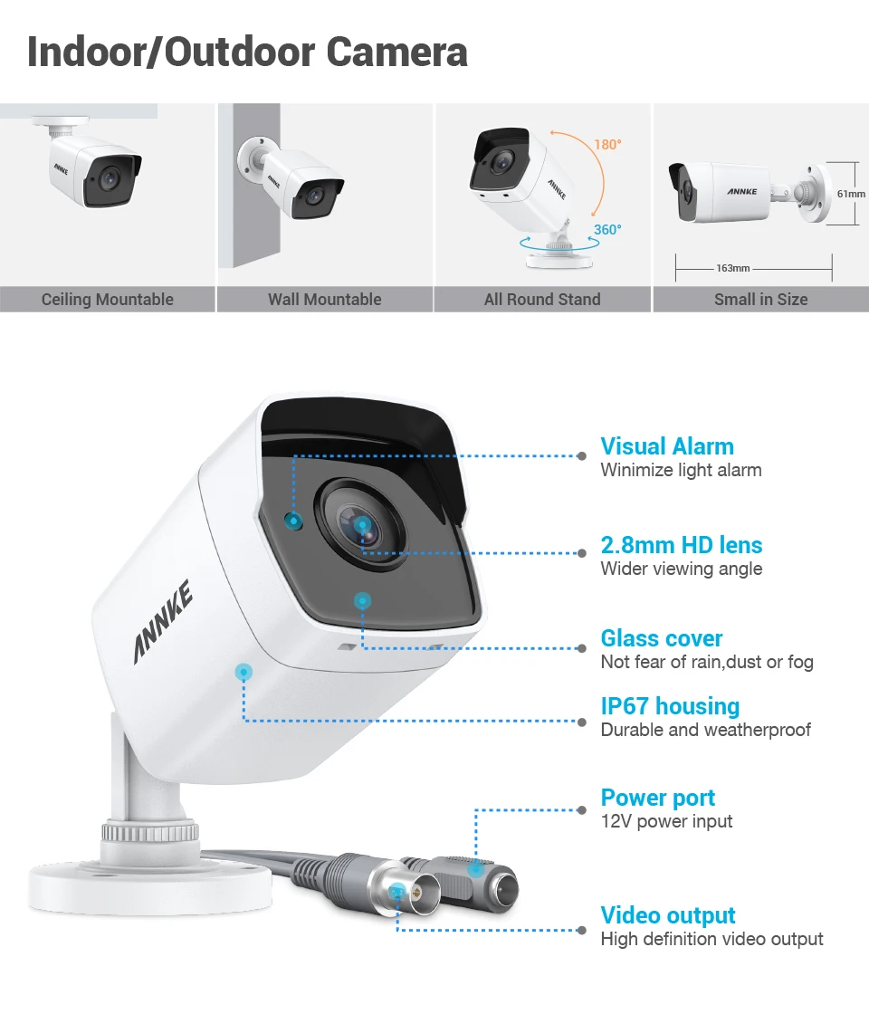 ANNKE 8CH 5MP камера безопасности системы 5MP Lite 5в1 H.265+ DVR с 4 шт. 5MP HD Пуля Открытый Всепогодный видеонаблюдения комплект