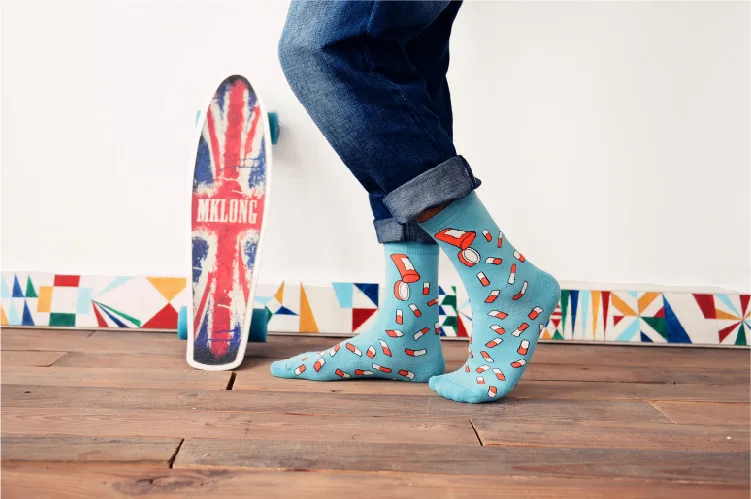 Симпатичные мужские/женские мужские хлопковые короткие носки с забавным