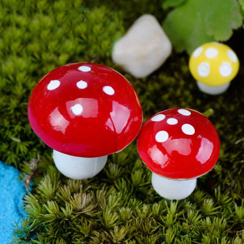 Новинка 10 шт. 2 см искусственное мини грибы миниатюры Сказочный Сад украшения DIY